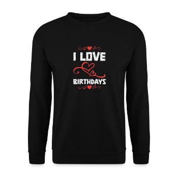 I Live Birthdays Shirt - Unisex Pullover - Schwarz - Vorne - Alina (178cm) & Michal (187cm)