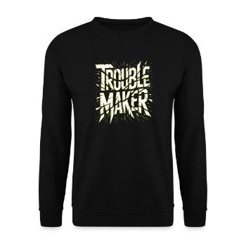 Troublemaker Frechdachs Rabauke Geschwister Kinder - Unisex Pullover - Schwarz - Vorne - Alina (178cm) & Michal (187cm)