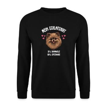 Schlafshirt Spitz Haare - Unisex Pullover - Schwarz - Vorne - Alina (178cm) & Michal (187cm)
