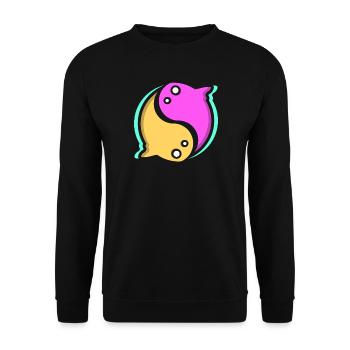 Qigong Qi Gong Tai Chi Chigong - Unisex Pullover - Schwarz - Vorne - Alina (178cm) & Michal (187cm)
