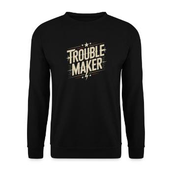 Troublemaker Frechdachs Rabauke Geschwister Kinder - Unisex Pullover - Schwarz - Vorne - Alina (178cm) & Michal (187cm)