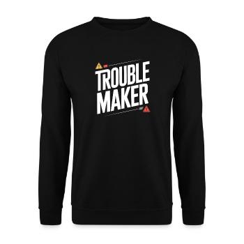 Troublemaker Frechdachs Rabauke Geschwister Kinder - Unisex Pullover - Schwarz - Vorne - Alina (178cm) & Michal (187cm)