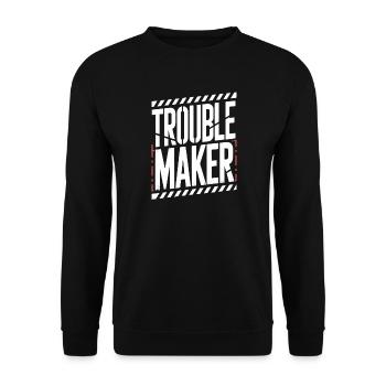 Troublemaker Frechdachs Rabauke Geschwister Kinder - Unisex Pullover - Schwarz - Vorne - Alina (178cm) & Michal (187cm)