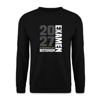 Strafrecht Examen 2027 - Unisex Pullover - Schwarz - Vorne - Alina (178cm) & Michal (187cm)