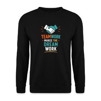 Teamarbeit lässt den Traum wahr werden - Unisex Pullover - Schwarz - Vorne - Alina (178cm) & Michal (187cm)