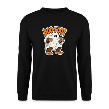 BooFoot Geistmonster Halloween Stil - Unisex Pullover - Schwarz - Vorne - Alina (178cm) & Michal (187cm)