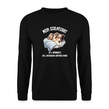 Aussie Schlafshirt - Unisex Pullover - Schwarz - Vorne - Alina (178cm) & Michal (187cm)