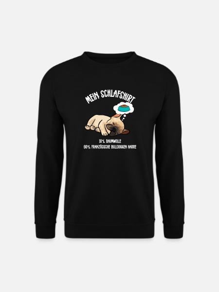 Bulldogge Schlafshirt - Unisex Pullover - Schwarz