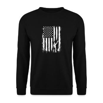 Sprühflagge Street Art Patriotismus - Unisex Pullover - Schwarz - Vorne - Alina (178cm) & Michal (187cm)