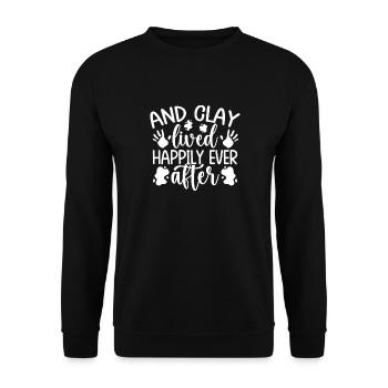 Artist Painter Graphic Artist Clay Lived Happily - Unisex Pullover - Schwarz - Vorne - Alina (178cm) & Michal (187cm)