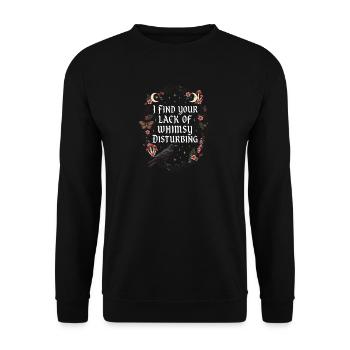 Gotische Verspielthe: Rabe und Mond - Unisex Pullover - Schwarz - Vorne - Alina (178cm) & Michal (187cm)
