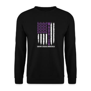 Kämpfer – Kämpfer für IBD-Bewusstsein für Morbus Crohn - Unisex Pullover - Schwarz - Vorne - Alina (178cm) & Michal (187cm)