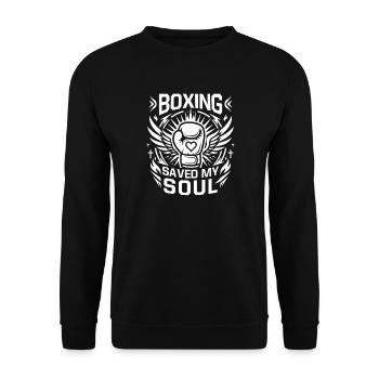 Boxing Saved My Soul Boxing Gloves - Unisex Pullover - Schwarz - Vorne - Alina (178cm) & Michal (187cm)