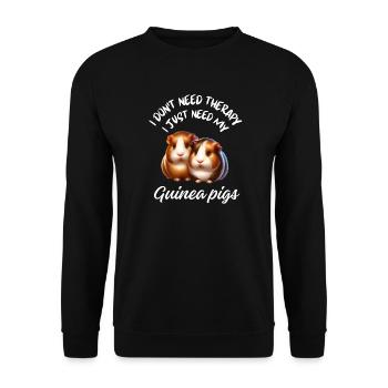 Flauschiges Meerschweinchenpaar - Unisex Pullover - Schwarz - Vorne - Alina (178cm) & Michal (187cm)