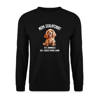 Cocker Spaniel Schlafshirt - Unisex Pullover - Schwarz - Vorne - Alina (178cm) & Michal (187cm)