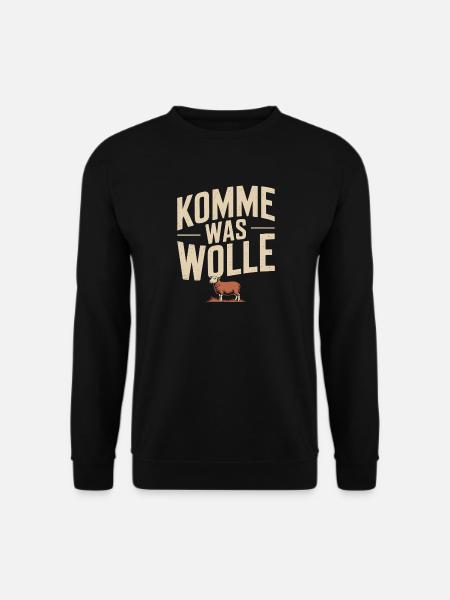 Stricken Komme Was Wolle Strickerin Häkeln Schaf - Unisex Pullover - Schwarz