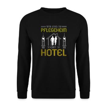 Altenpflege Pfleger Pflegepersonal Pflegekraft - Unisex Pullover - Schwarz - Vorne - Alina (178cm) & Michal (187cm)