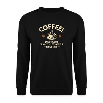 Etwas weniger schrecklich - Unisex Pullover - Schwarz - Vorne - Alina (178cm) & Michal (187cm)