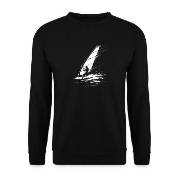 Windsurfen Grafik - Unisex Pullover - Schwarz - Vorne - Alina (178cm) & Michal (187cm)