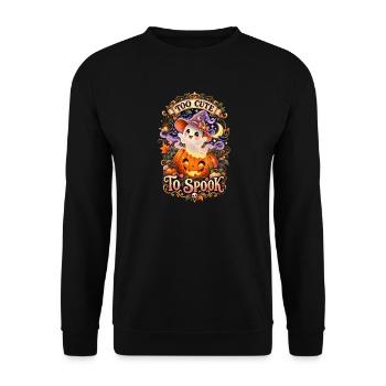 Zu Süß Zum Gruseln Halloween Geist - Unisex Pullover - Schwarz - Vorne - Alina (178cm) & Michal (187cm)