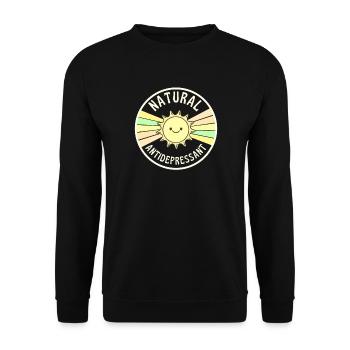 Mein natürliches Antidepressivum Retro Sun - Unisex Pullover - Schwarz - Vorne - Alina (178cm) & Michal (187cm)