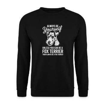 Foxterrier Sprüche Lustiges Foxterrier Geschenk - Unisex Pullover - Schwarz - Vorne - Alina (178cm) & Michal (187cm)