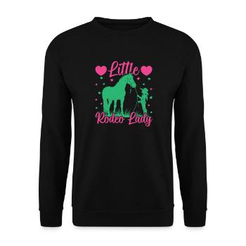 Western Rider Little Rodeo Lady Cowgirls Rodeo - Unisex Pullover - Schwarz - Vorne - Alina (178cm) & Michal (187cm)
