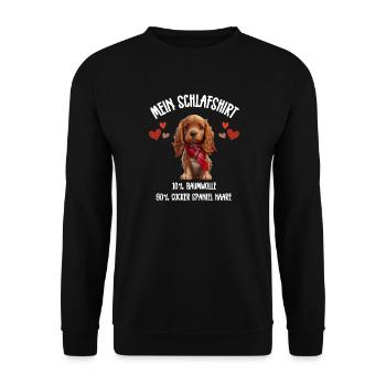 Cocker Spaniel Schal Pyjama - Unisex Pullover - Schwarz - Vorne - Alina (178cm) & Michal (187cm)