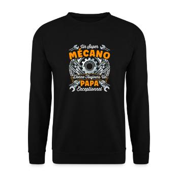 Außergewöhnlicher Supermechaniker-Vater - Unisex Pullover - Schwarz - Vorne - Alina (178cm) & Michal (187cm)