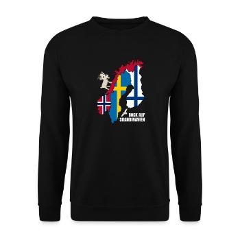 Bock auf Skandinavien - Unisex Pullover - Schwarz - Vorne - Alina (178cm) & Michal (187cm)