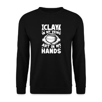 Pottery Artists Art In My Hands Pottery - Unisex Pullover - Schwarz - Vorne - Alina (178cm) & Michal (187cm)