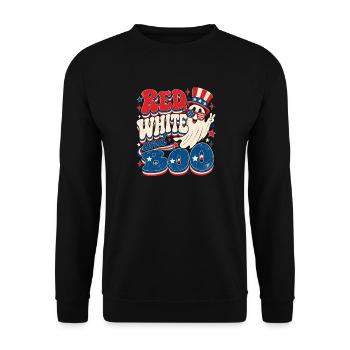 Red White Boo Patriot Ghost - Unisex Pullover - Schwarz - Vorne - Alina (178cm) & Michal (187cm)