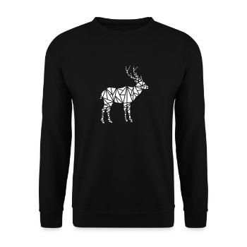 Hirsch seitlich - Unisex Pullover - Schwarz - Vorne - Alina (178cm) & Michal (187cm)