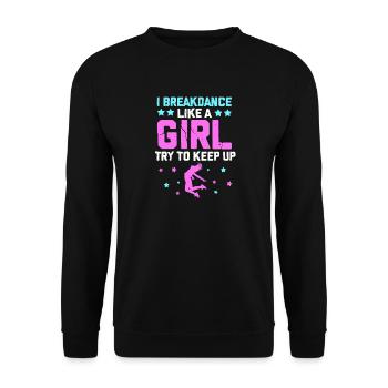 Breakdance - Unisex Pullover - Schwarz - Vorne - Alina (178cm) & Michal (187cm)