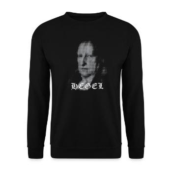 Hegel-Halbton-Porträtkunst - Unisex Pullover - Schwarz - Vorne - Alina (178cm) & Michal (187cm)