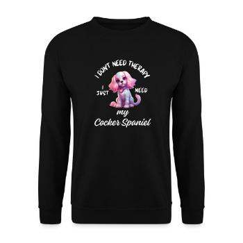 Niedlicher Pastell-Cocker Spaniel - Unisex Pullover - Schwarz - Vorne - Alina (178cm) & Michal (187cm)