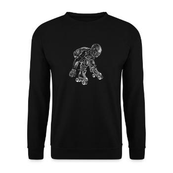 Rollschuhläufer Skizze - Unisex Pullover - Schwarz - Vorne - Alina (178cm) & Michal (187cm)