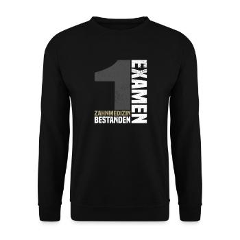 Examen Zahnmedizin - Unisex Pullover - Schwarz - Vorne - Alina (178cm) & Michal (187cm)