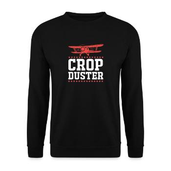 Crop Duster Flugzeug Pilot Geschenk - Unisex Pullover - Schwarz - Vorne - Alina (178cm) & Michal (187cm)