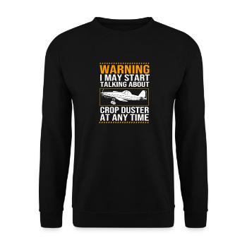 Crop Duster Flugzeug Pilot Geschenk - Unisex Pullover - Schwarz - Vorne - Alina (178cm) & Michal (187cm)