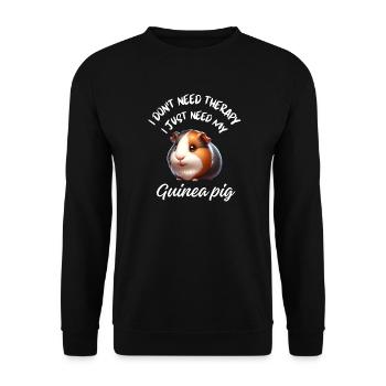 Pummeliges süßes Meerschweinchen - Unisex Pullover - Schwarz - Vorne - Alina (178cm) & Michal (187cm)