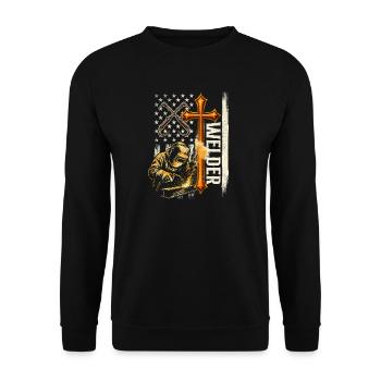 Schweißer – Schweißer, Metallarbeiter, Eisenarbeiter, Fabrikant, Schweißer - Unisex Pullover - Schwarz - Vorne - Alina (178cm) & Michal (187cm)