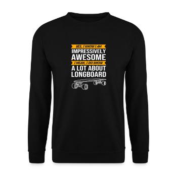 Longboard Longboarder Longboarding - Unisex Pullover - Schwarz - Vorne - Alina (178cm) & Michal (187cm)