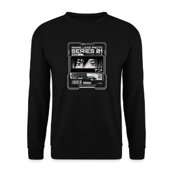 Anime Lens Proto Series 01 Mono Cyber - Unisex Pullover - Schwarz - Vorne - Alina (178cm) & Michal (187cm)