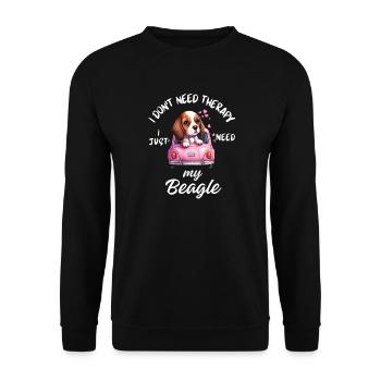 Beagle Puppy Pink Oldtimer - Unisex Pullover - Schwarz - Vorne - Alina (178cm) & Michal (187cm)