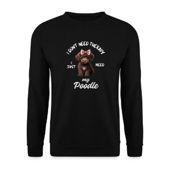 Niedlicher brauner Spielzeugpudel-Bogen - Unisex Pullover - Schwarz - Vorne - Alina (178cm) & Michal (187cm)