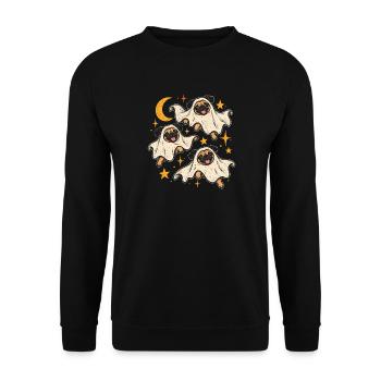 Geisterpugim Mondschein - Unisex Pullover - Schwarz - Vorne - Alina (178cm) & Michal (187cm)