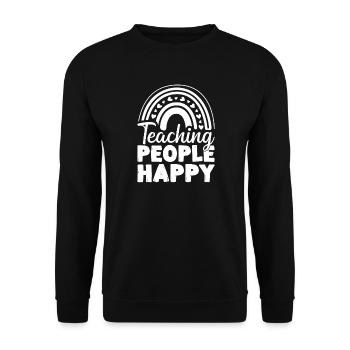 Preschool Teacher People Happy Daycare Teacher - Unisex Pullover - Schwarz - Vorne - Alina (178cm) & Michal (187cm)