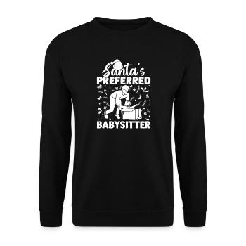 Childcare Provider Santa´s Preferred Babysitter - Unisex Pullover - Schwarz - Vorne - Alina (178cm) & Michal (187cm)