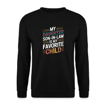 Der Schwiegersohn meiner Tochter ist mein Lieblingskind - Unisex Pullover - Schwarz - Vorne - Alina (178cm) & Michal (187cm)